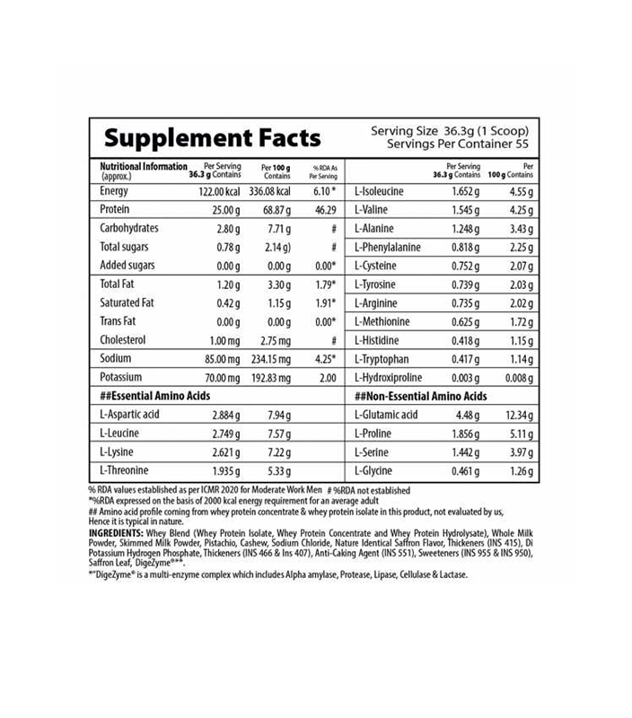 Prime Whey 2kg Kesar Back Pic 2