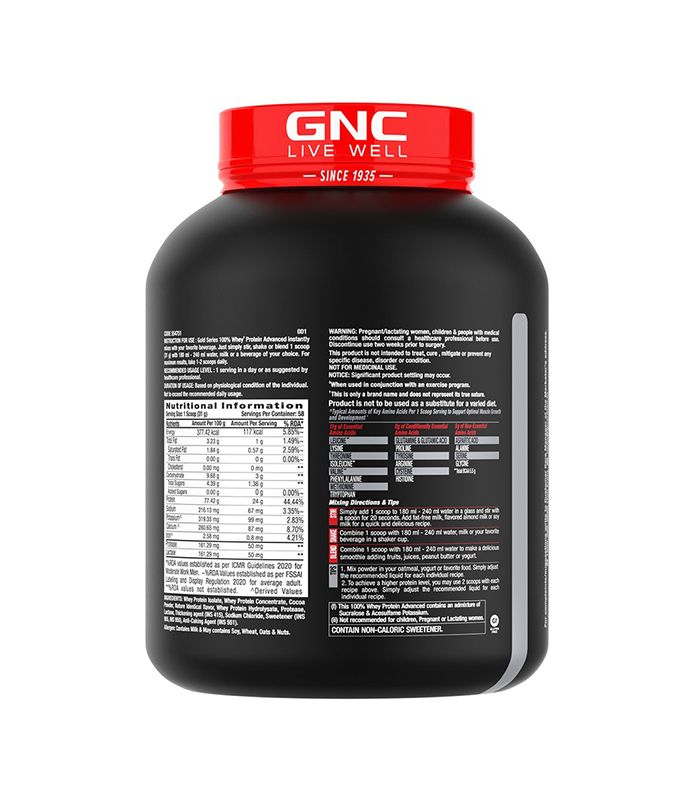 GNC AMP Gold Series 100% Whey Protein Advanced | 4Lbs - Trickfit